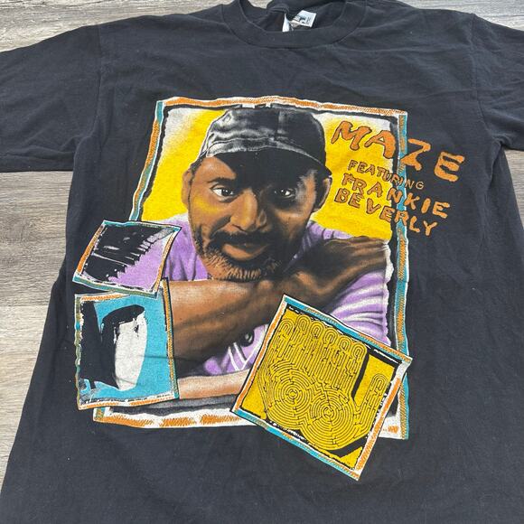 Vintage Maze Frankie Beverly & Toni Braxton Black‎ Mens S R&B Rap Rare T-Shirt - Picture 1 of 9